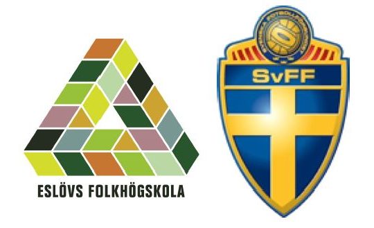 Logotyper Eslövs folkhögskola och Svenska fotbollförbundet